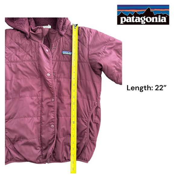 Patagonia Girls' Reversible Hoody Jacket Purple Size L Quilted Fleece - Picture 7 of 9